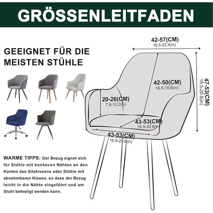 Stretch Stuhlhussen 6er Set – Grün, Abnehmbar & Waschbar