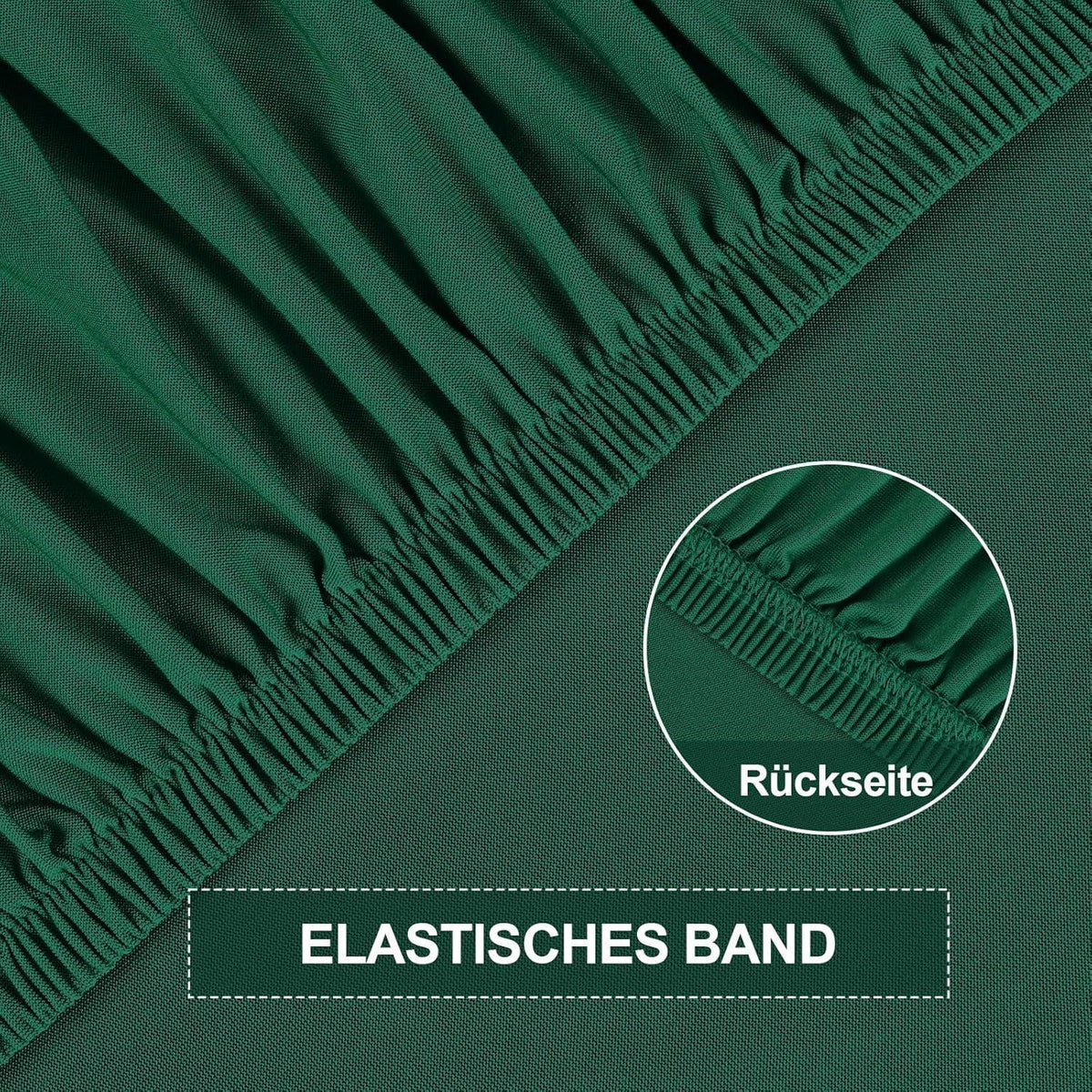 Stretch Stuhlhussen 6er Set – Grün, Abnehmbar & Waschbar