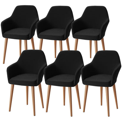 Stretch Stuhlhussen 6er Set – Sesselbezug Schwarz