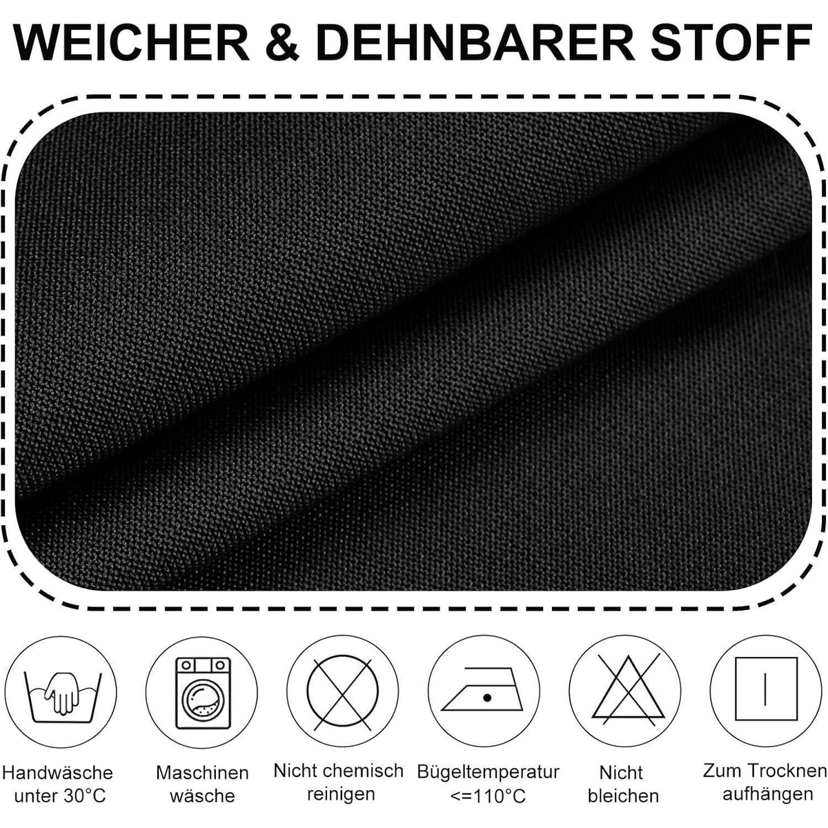 Stretch Stuhlhussen 6er Set – Sesselbezug Schwarz