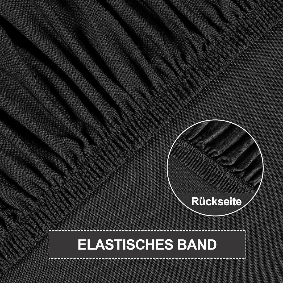 Stretch Stuhlhussen 6er Set – Sesselbezug Schwarz