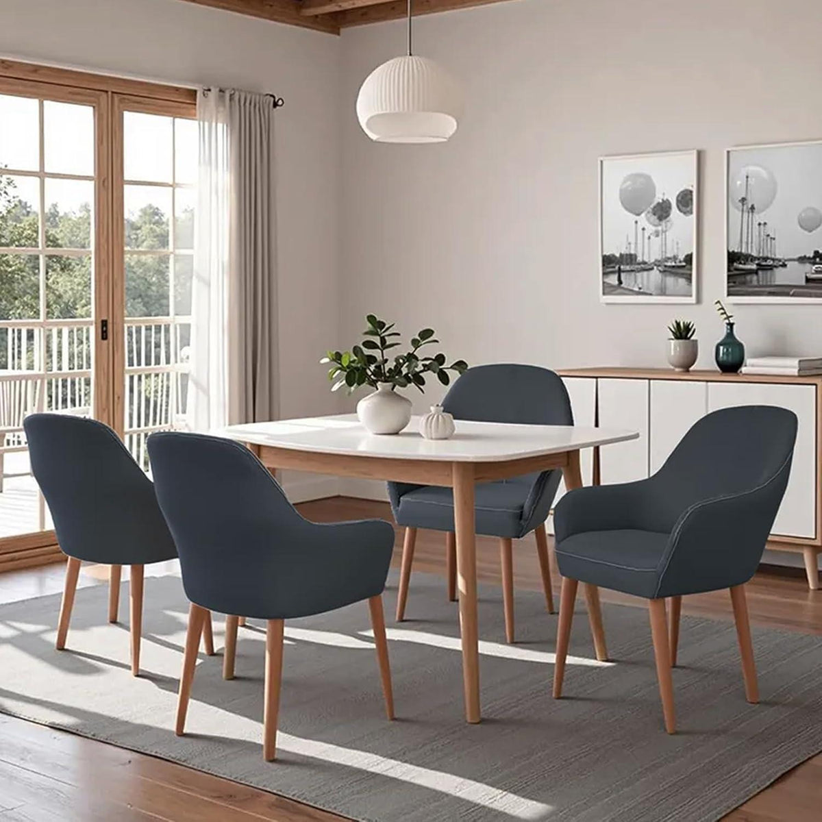 Stretch Stuhlhussen 6er Set – Grau | Sesselbezug & Schonbezug