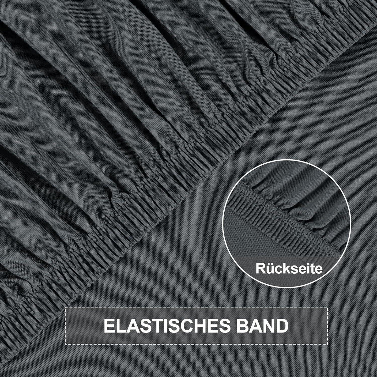 Stretch Stuhlhussen 6er Set – Grau | Sesselbezug & Schonbezug