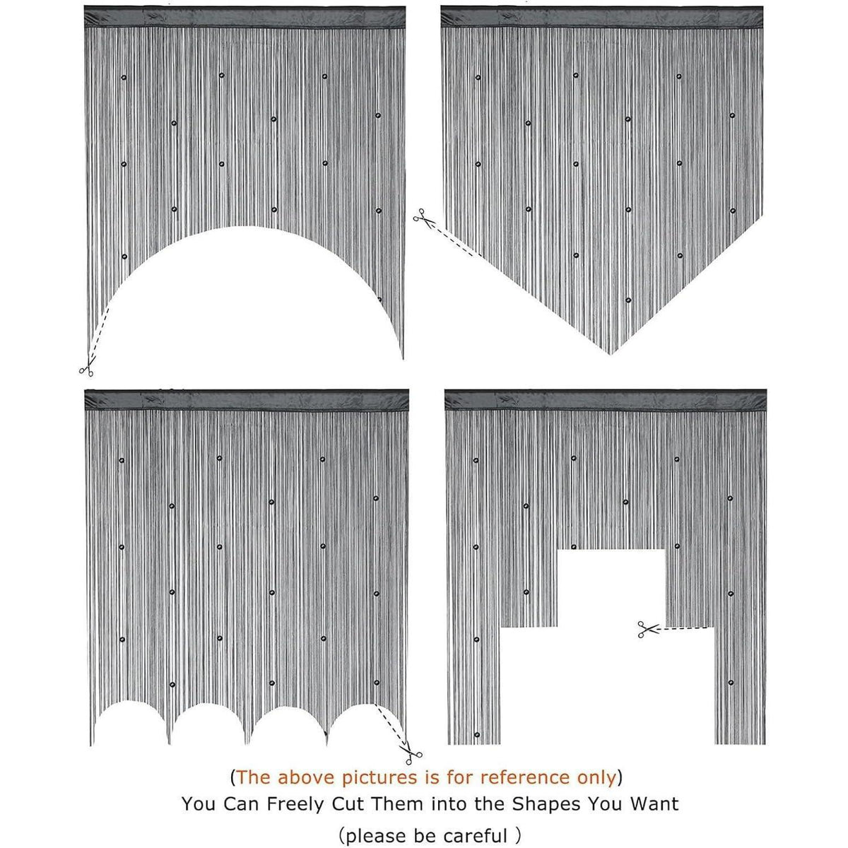 Fliegenvorhang Terrassentür 200x100cm - 2er Set mit Perlen
