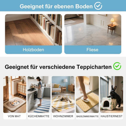 Antirutsch Teppichunterlage Waschbar – 4er Set