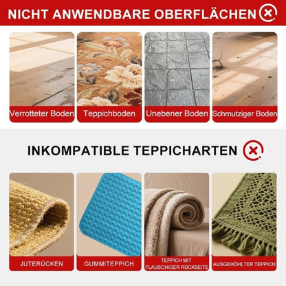 Antirutsch Teppichunterlage Waschbar – 4er Set