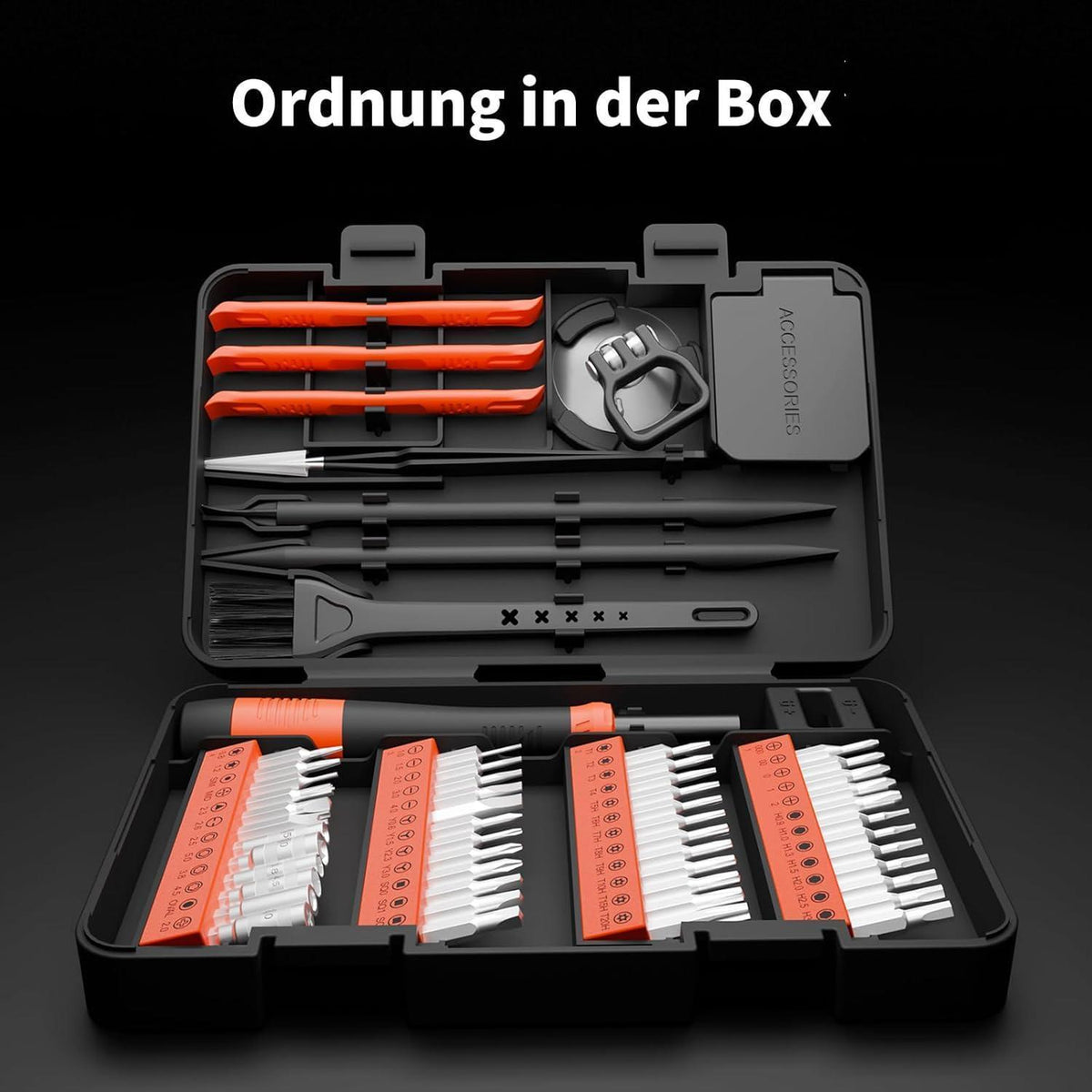 Präzisions-Schraubendreher-Set 64-teilig für Elektronik, Blau