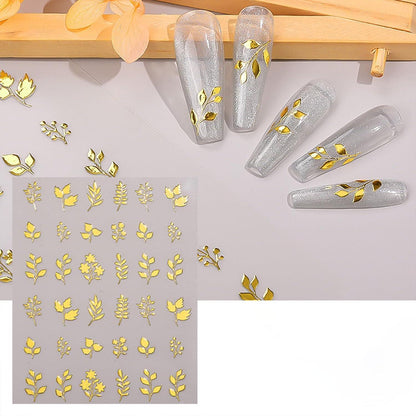 Nagelsticker Goldene Blumen – 8 Blatt Nail Art Aufkleber