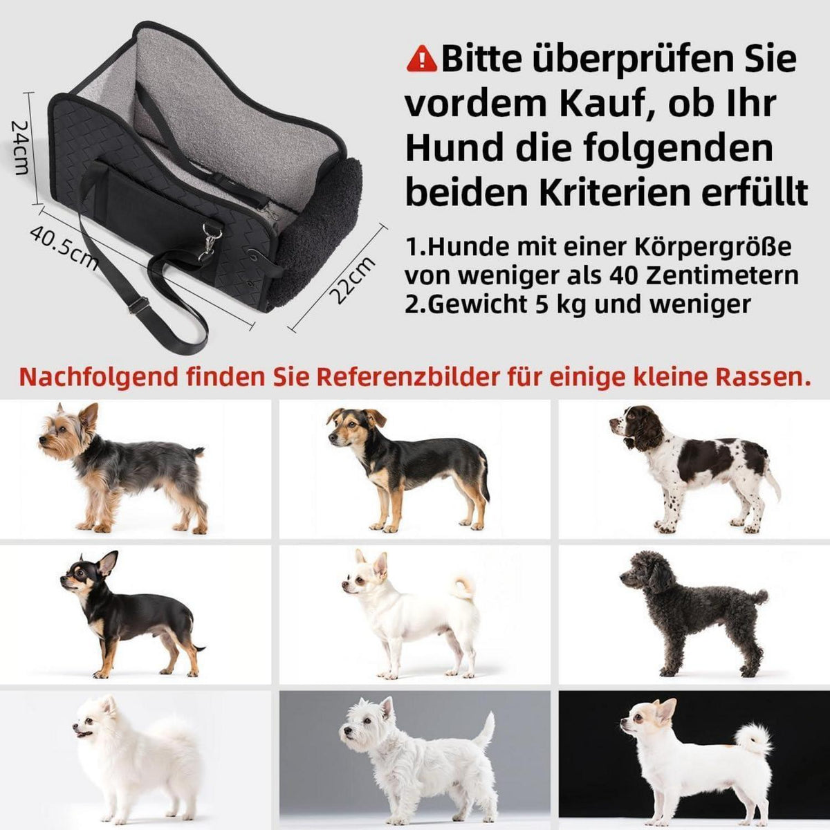 Auto-Hundesitz für Kleine Hunde & Katzen – Sicher & Komfortabel