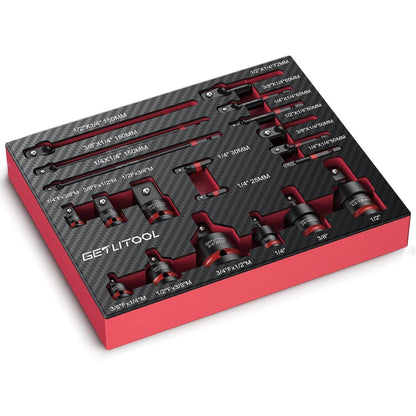 20tlg Stecknuss Adapter Set mit Kardangelenken für Profi-Werkzeug