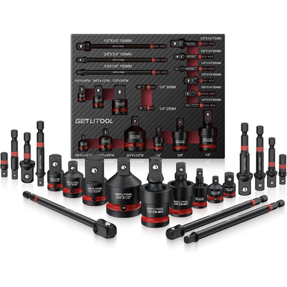 20tlg Stecknuss Adapter Set mit Kardangelenken für Profi-Werkzeug