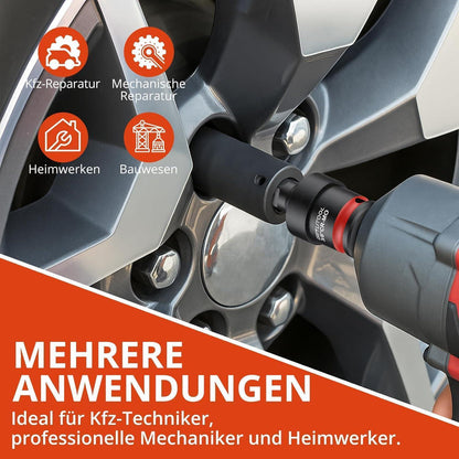 20tlg Stecknuss Adapter Set mit Kardangelenken für Profi-Werkzeug