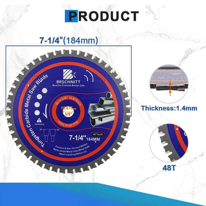 Kreissägeblatt Metall 184mm 48T TCT 5 Stück für Stahl & Aluminium