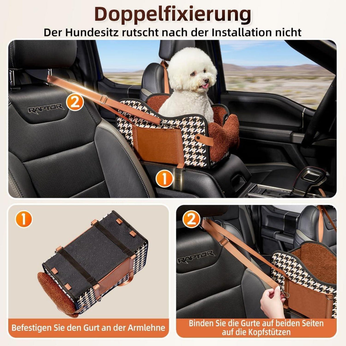 Hundesitz Auto Mittelkonsole – Wasserdicht & Mit Taschen