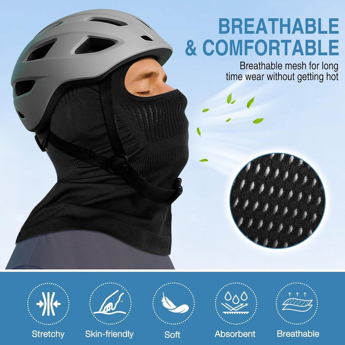 Sommer Sturmhaube atmungsaktiv | Fahrrad, Motorrad, Outdoor