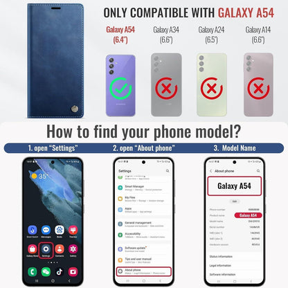 Handyhülle Samsung A54 5G Klapphülle mit Kartenfach & RFID in Lederoptik