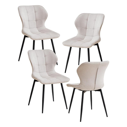 4 Esszimmerstühle Leinen, Nordisch Modern, Beige