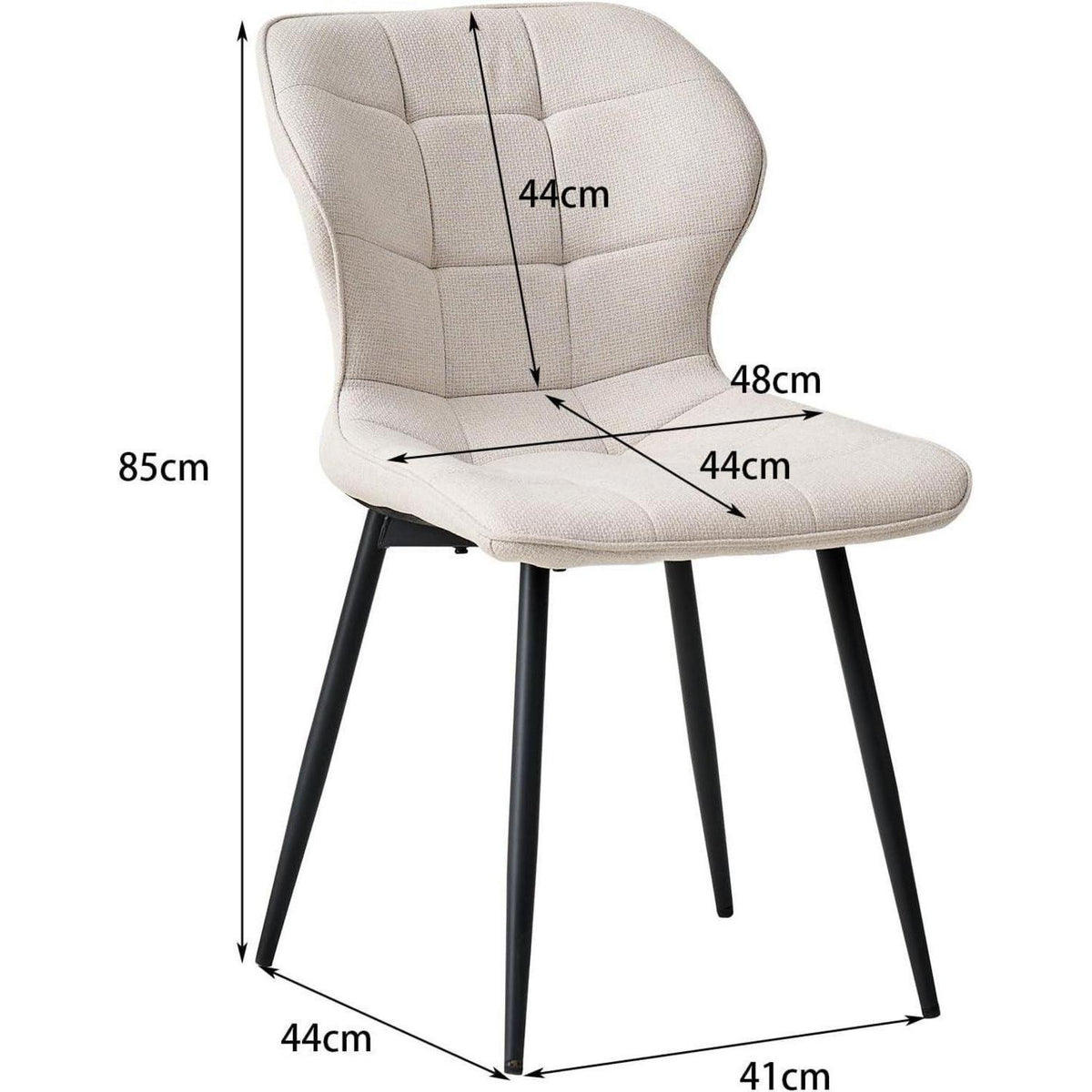 4 Esszimmerstühle Leinen, Nordisch Modern, Beige