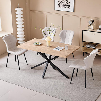 4 Esszimmerstühle Leinen, Nordisch Modern, Beige