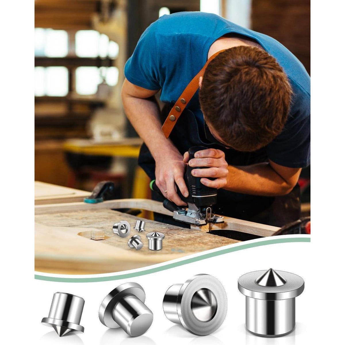 Dübelhilfe Set 20 Stück Kohlenstoffstahl 6-12 mm für Holzarbeiten