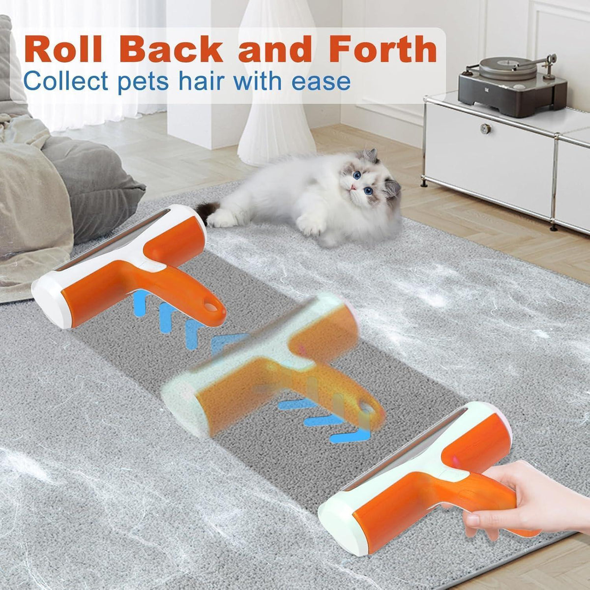 Wiederverwendbare Tierhaarentferner Fusselrolle Orange