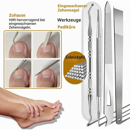 Pediküre Set für Eingewachsene Zehennägel – 6-teilig Edelstahl