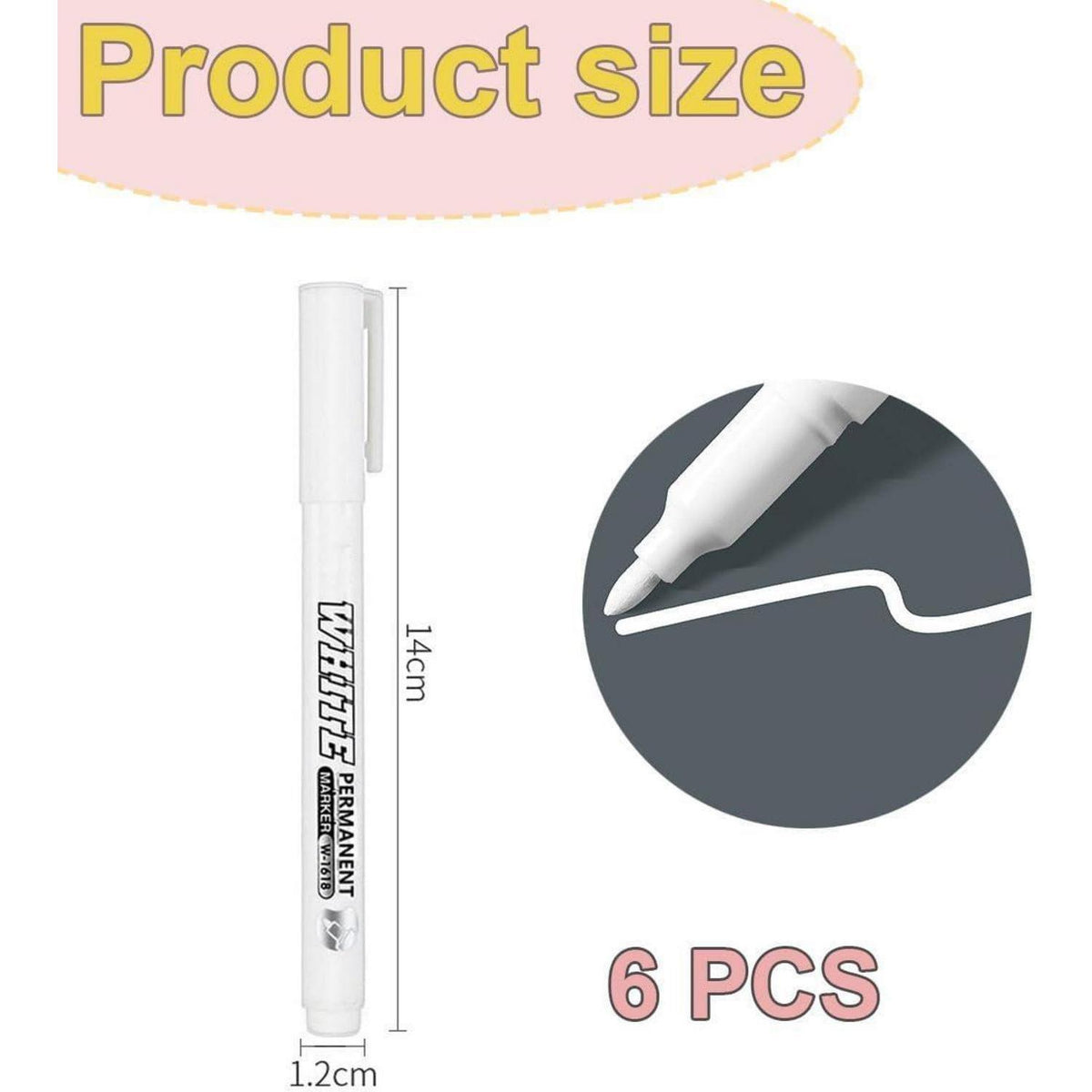 Acrylstifte Weiß 6er Set - Permanent Marker für Steine & Basteln