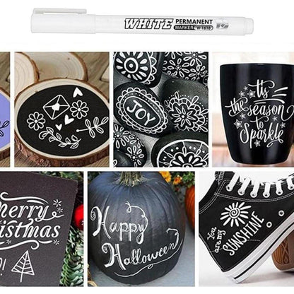 Acrylstifte Weiß 6er Set - Permanent Marker für Steine & Basteln