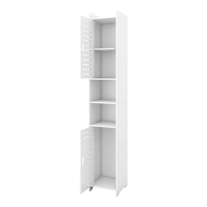 Badezimmerschrank weiß mit Holzsockel 26x22x118cm