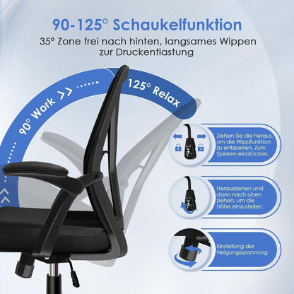 Bürostuhl ergonomisch mit Wippfunktion und