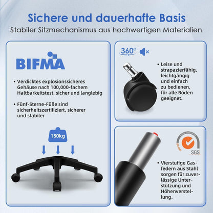 Bürostuhl ergonomisch mit Wippfunktion und