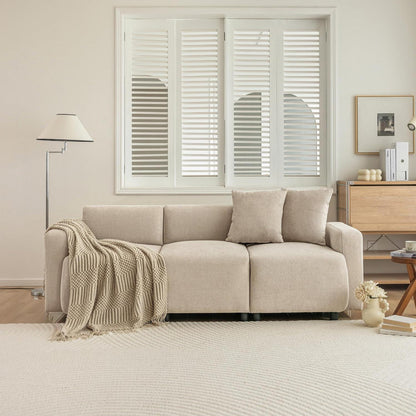 3-Sitzer Sofa Chenille Beige – Modernes Wohnzimmer Sofa