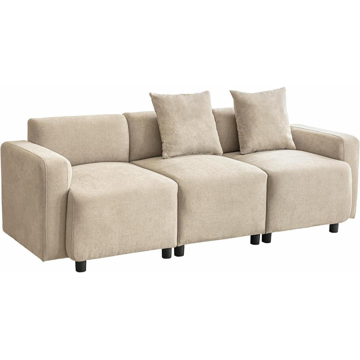 3-Sitzer Sofa Chenille Beige – Modernes Wohnzimmer Sofa