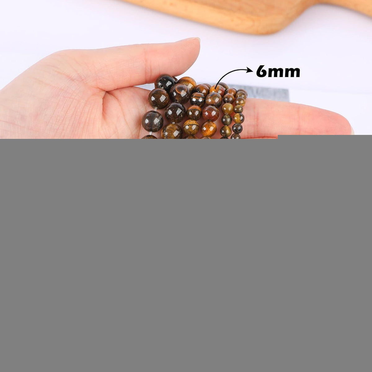 Tigerauge Perlen 6mm - 120 Stück Natürliche Edelsteine für Schmuck