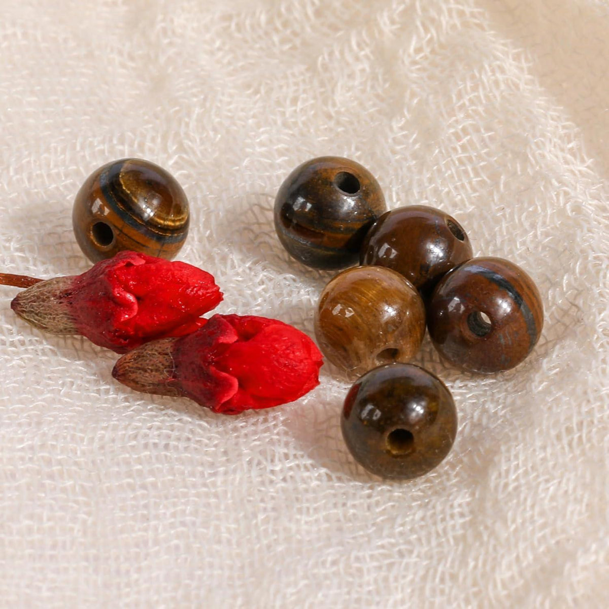 Tigerauge Perlen 6mm - 120 Stück Natürliche Edelsteine für Schmuck