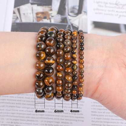 Tigerauge Perlen 6mm - 120 Stück Natürliche Edelsteine für Schmuck