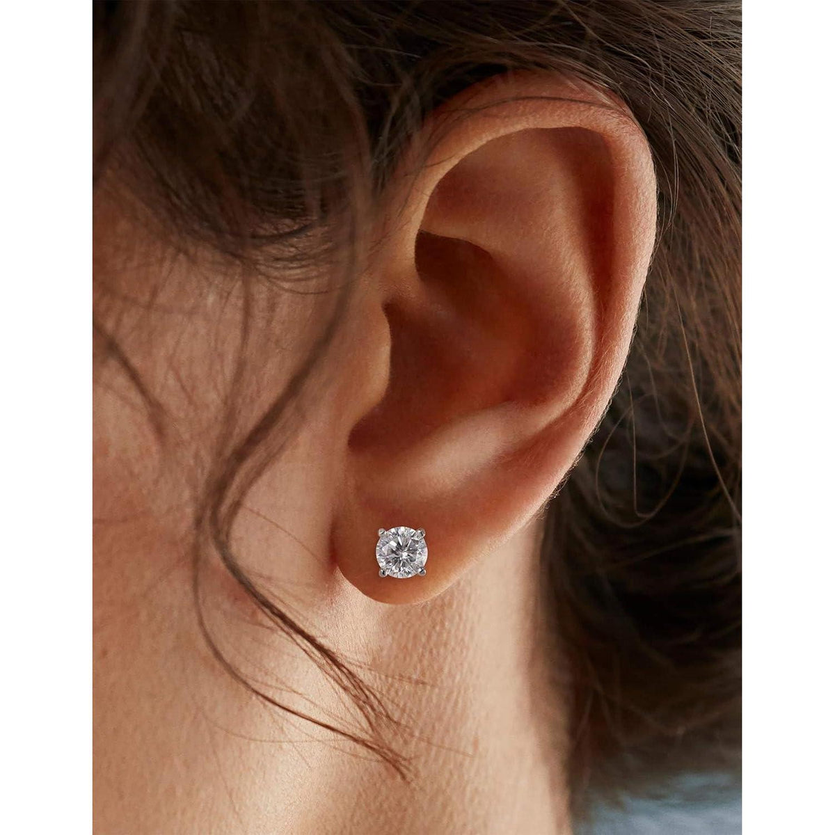 Moissanit Ohrstecker Silber 925 Damen – 3 Karat, 7,5mm