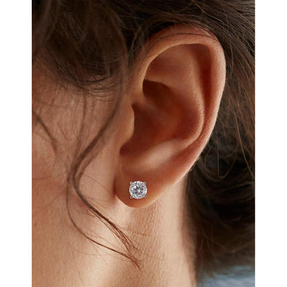 Moissanit Ohrstecker Silber 925 Damen – 3 Karat, 7,5mm