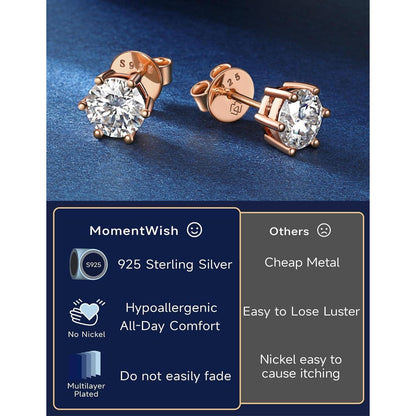 Moissanit Ohrstecker 585 Gold Rosegold Damen Schmuck