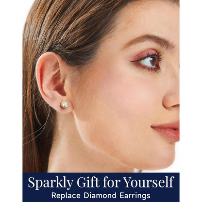 Moissanit Ohrstecker 585 Roségold 3 Karat hypoallergen Geschenk für Frauen