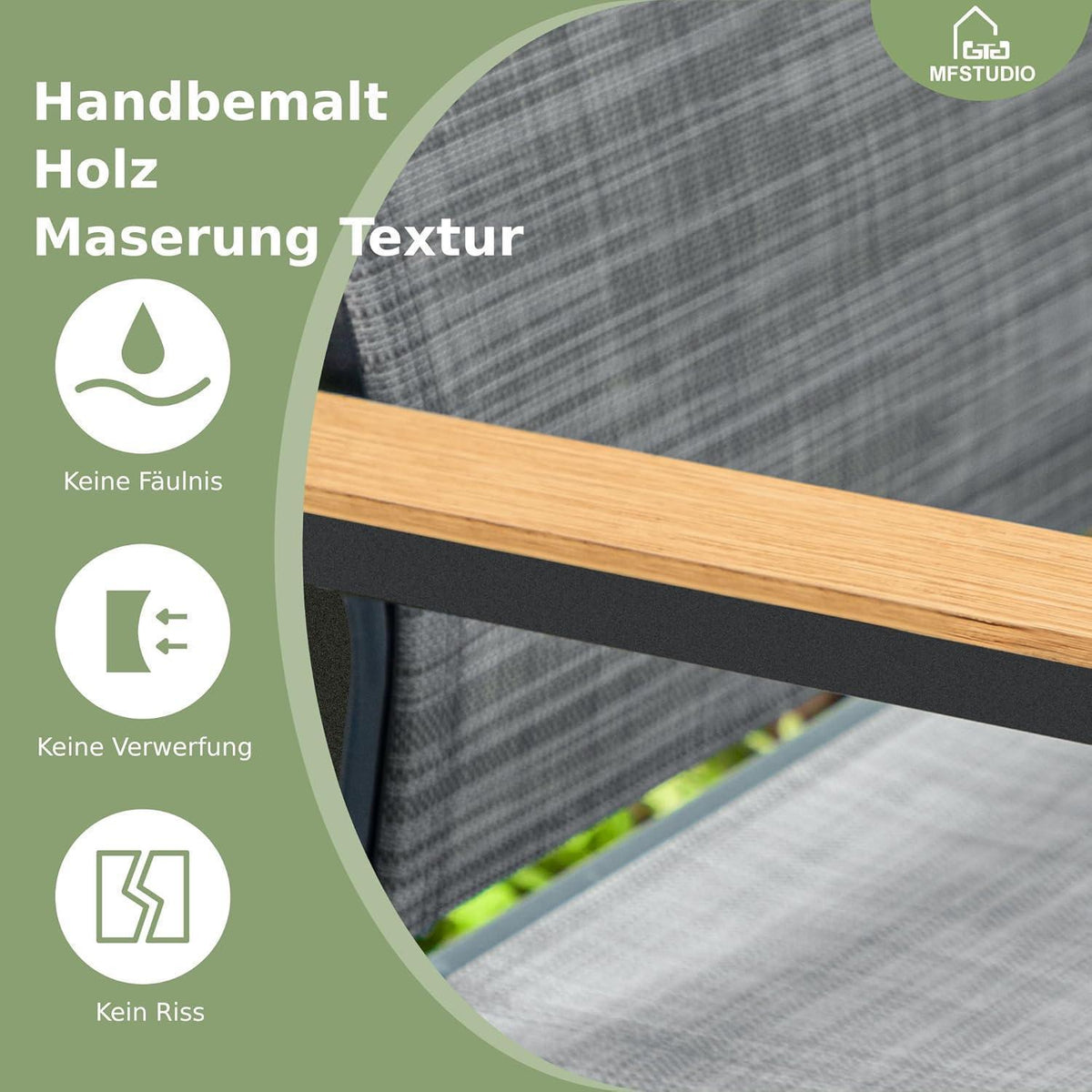 Gartenmöbel Set mit Metalltisch und stapelbaren Stühlen