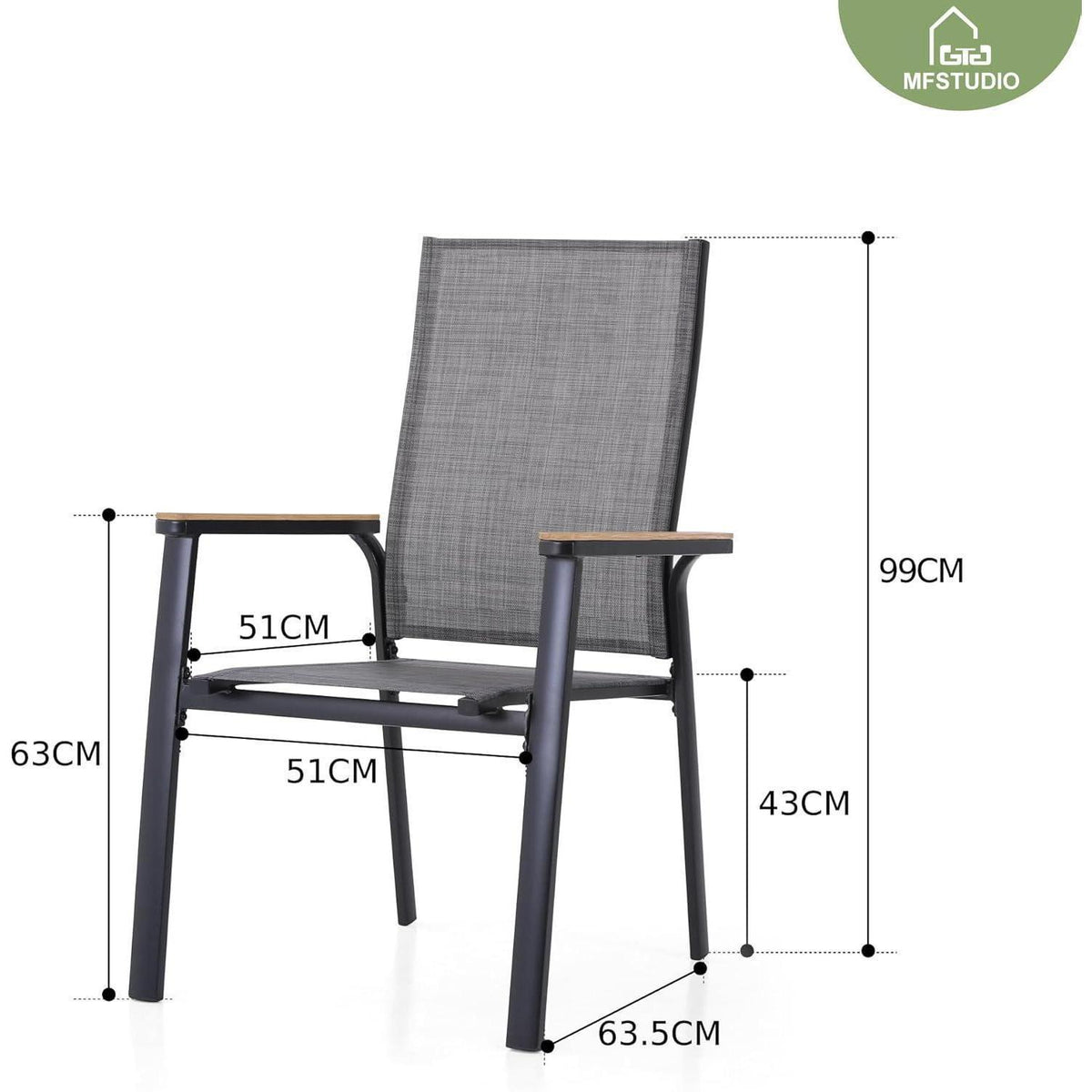 Gartenmöbel Set mit Metalltisch und stapelbaren Stühlen