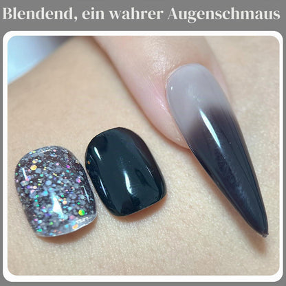 Farbwechsel Gel Nagellack Set Schwarz Weiß Glitzer Thermo