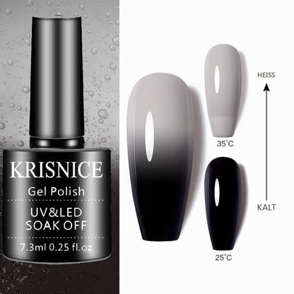 Farbwechsel Gel Nagellack Set Schwarz Weiß Glitzer Thermo