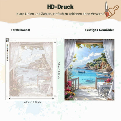 Malen nach Zahlen Meerlandschaft für Erwachsene – DIY Ölgemälde Set