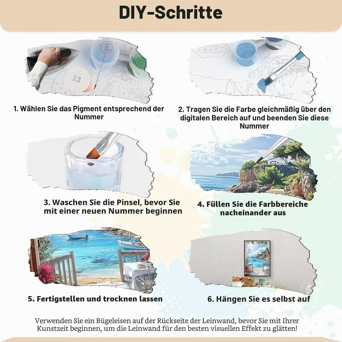 Malen nach Zahlen Meerlandschaft für Erwachsene – DIY Ölgemälde Set
