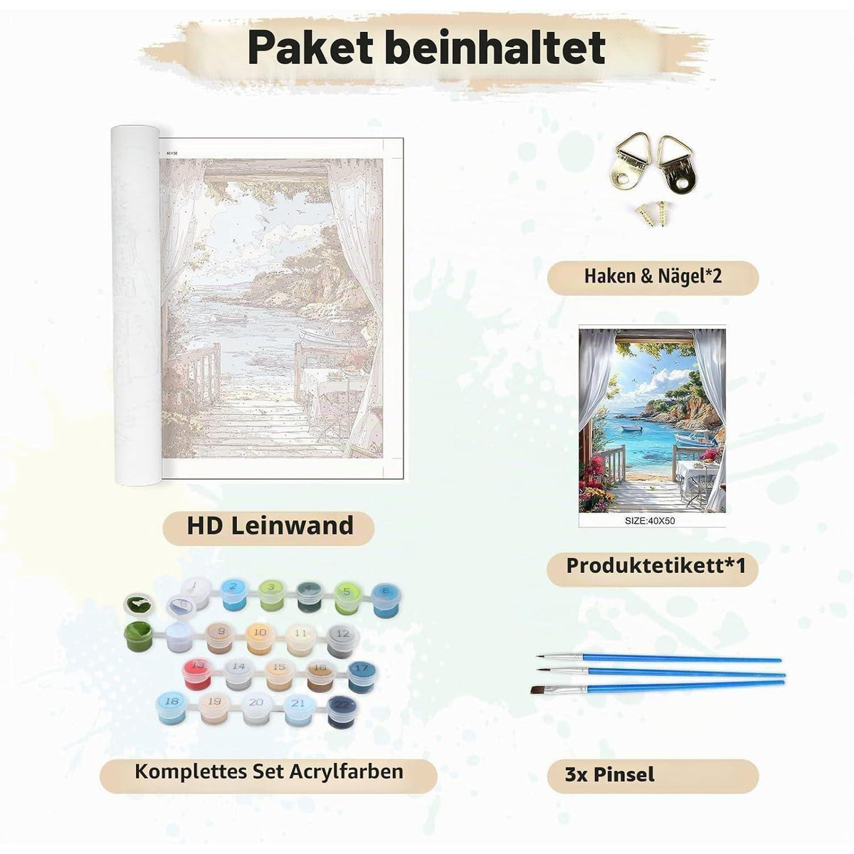 Malen nach Zahlen Meerlandschaft für Erwachsene – DIY Ölgemälde Set