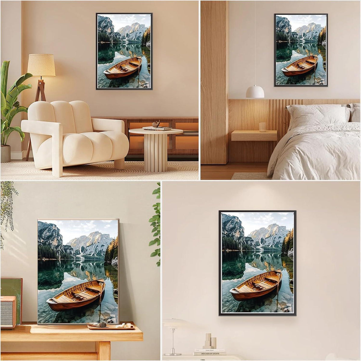 Malen nach Zahlen Boot Landschaft mit Rahmen 30x40cm