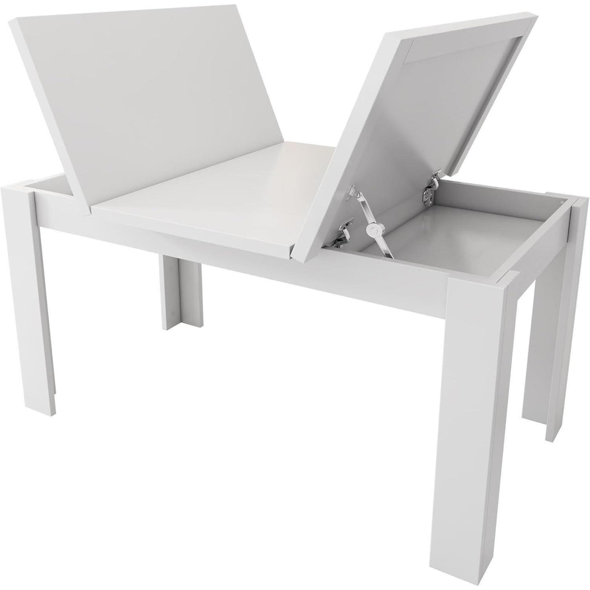 Esstisch weiß 120x70cm mit Stauraum – Multifunktional & Platzsparend