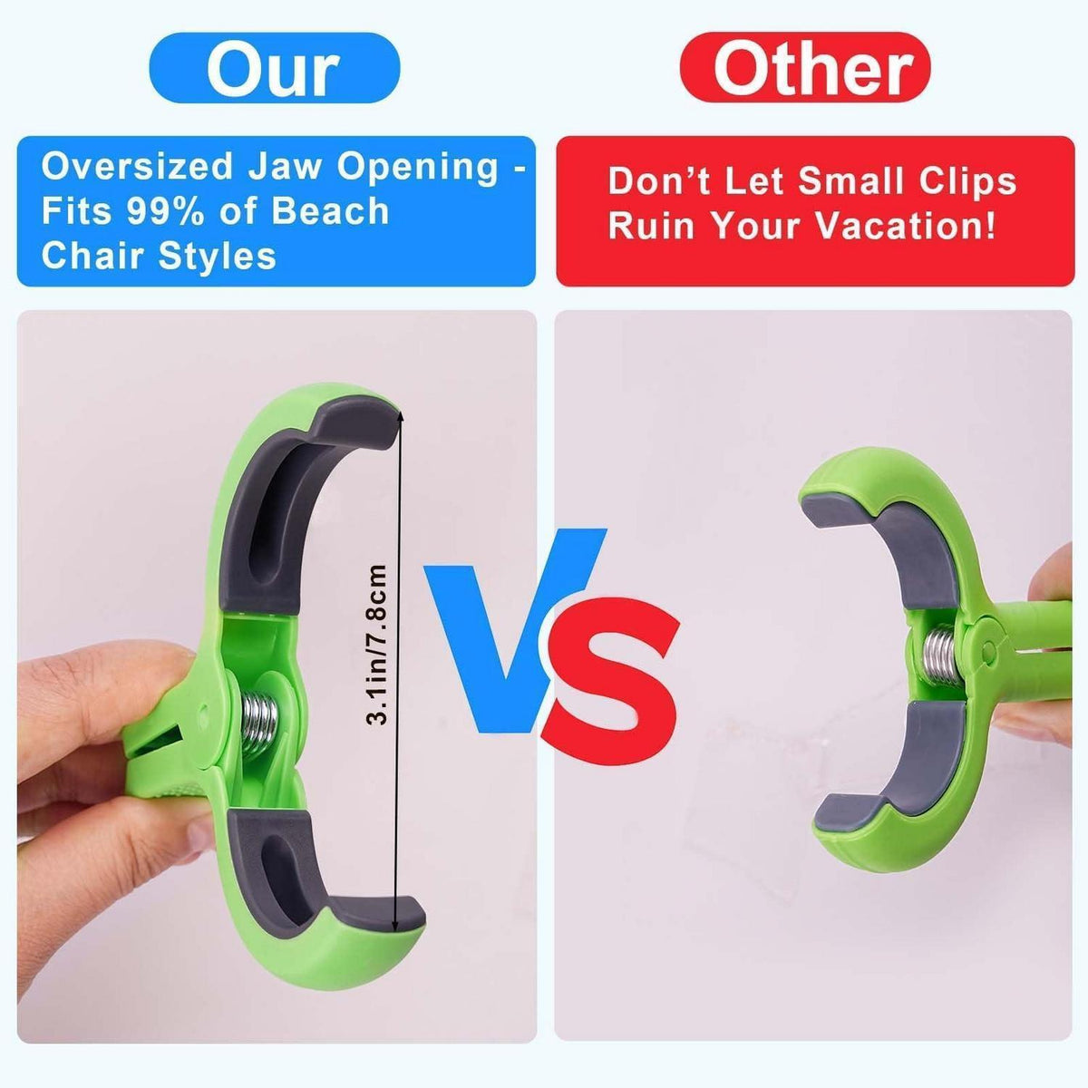 8x Handtuchklammern für Strandliege – Winddicht & Robust